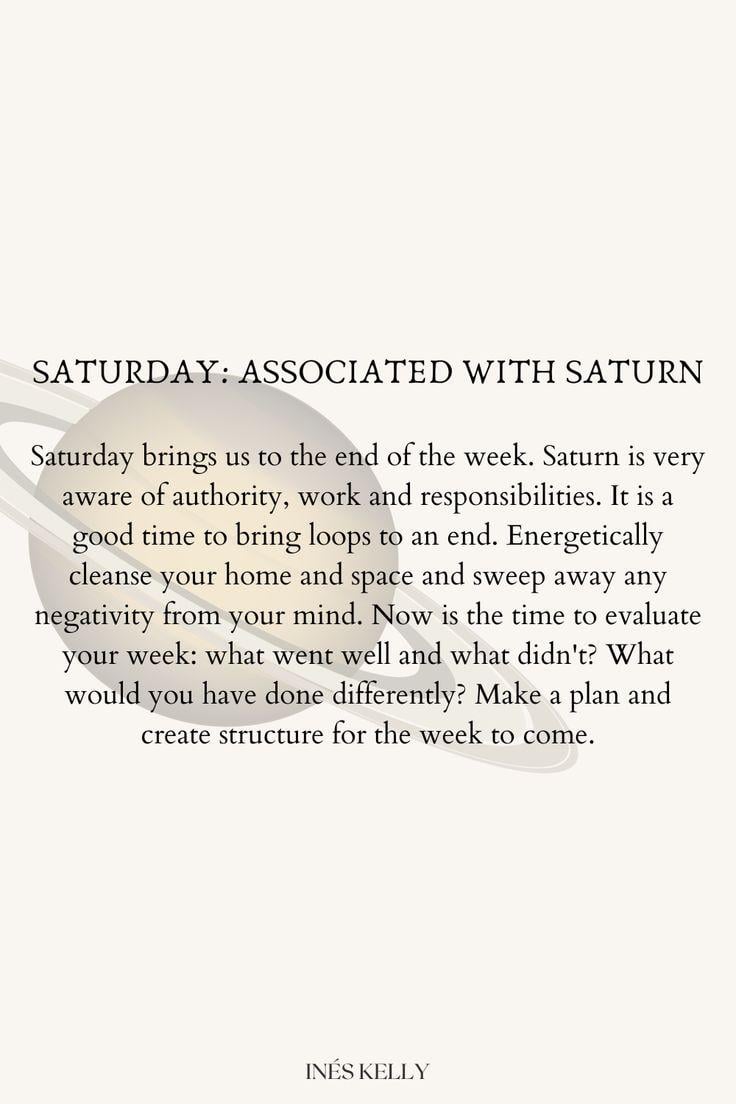Saturday: Day of Saturn — Meaning, Energy & Best Activities