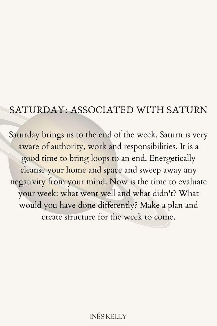 Saturday: Day of Saturn — Meaning, Energy & Best Activities